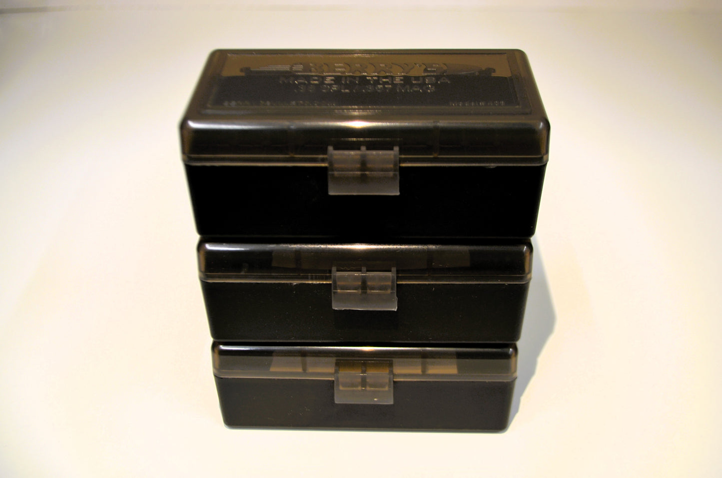 3 x 357/.38 Ammo Box / Case / 50 round storage (3 COLORS)