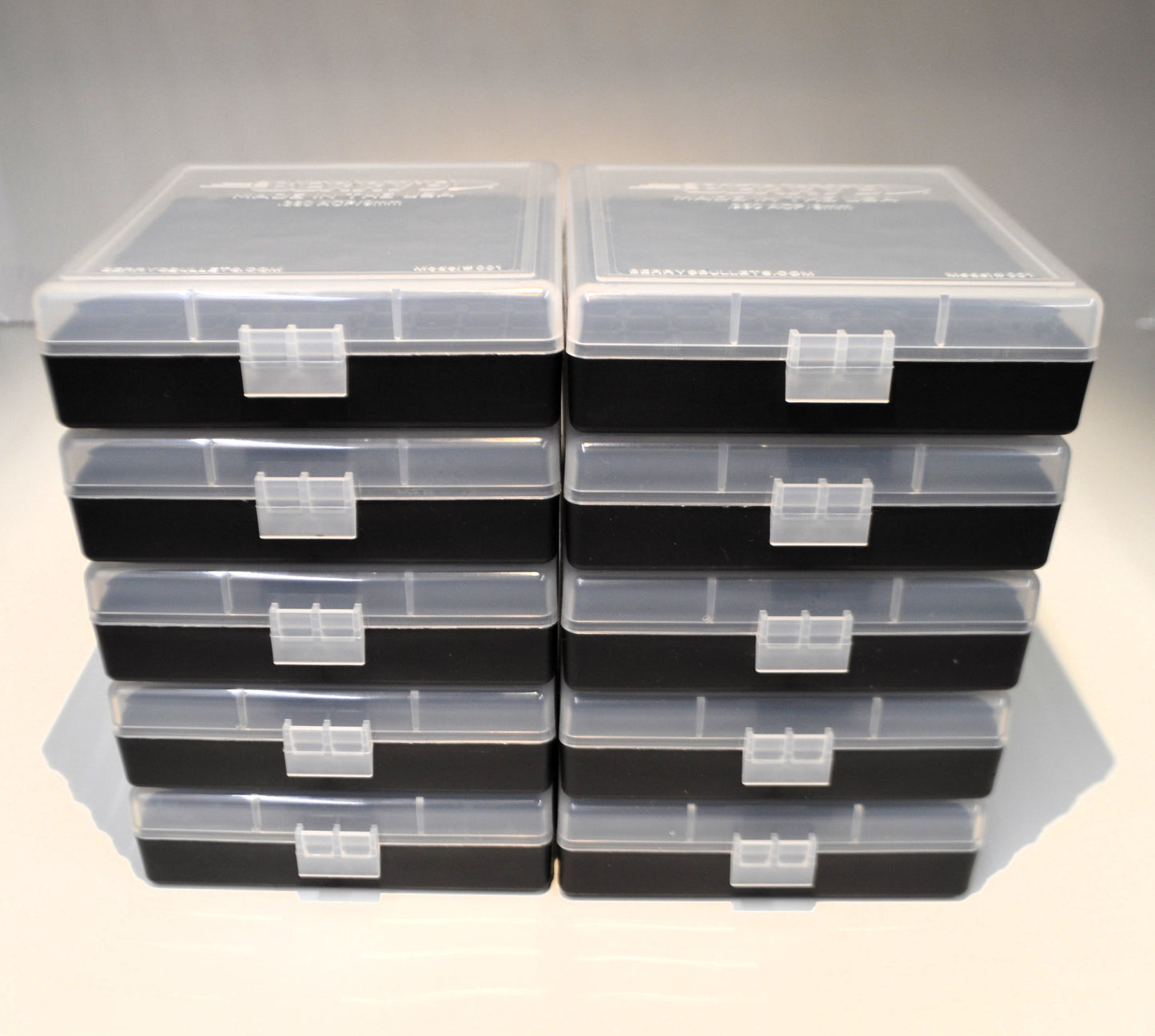 10 x 9mm/380 Ammo Box / Case / 100 round storage (4 COLORS)