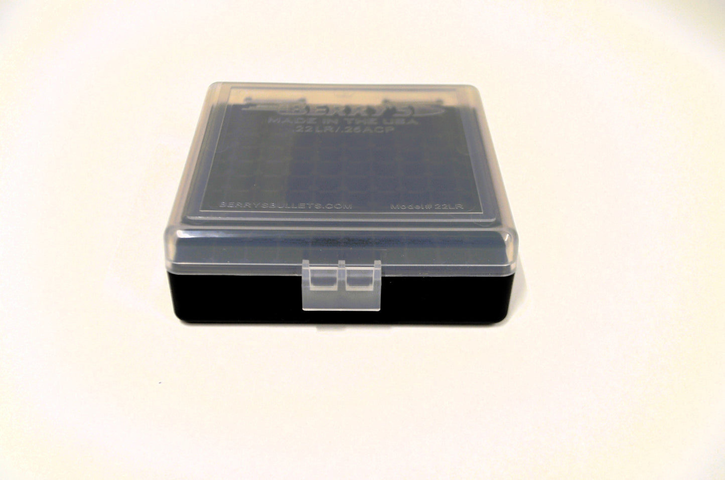 22 lr Ammo Box / Case / 100 rnds storage .25 ACP CLEAR-BLACK