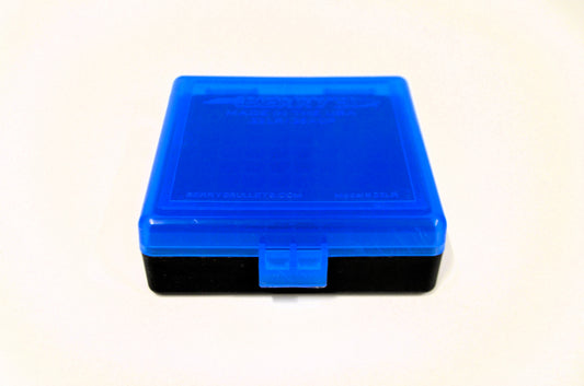 22 lr Ammo Box / Case / 100 rnds storage .25 ACP BLUE-BLACK