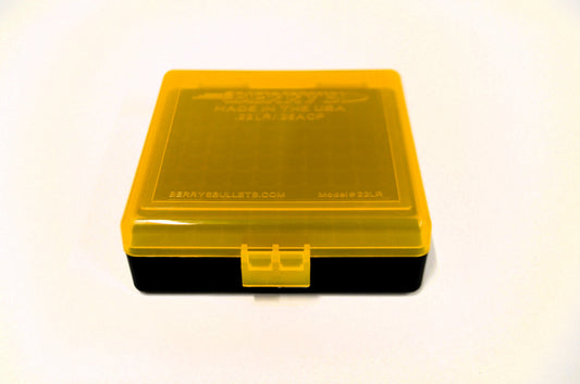 22 lr Ammo Box / Case / 100 rd storage .25 ACP YELLOW-BLACK