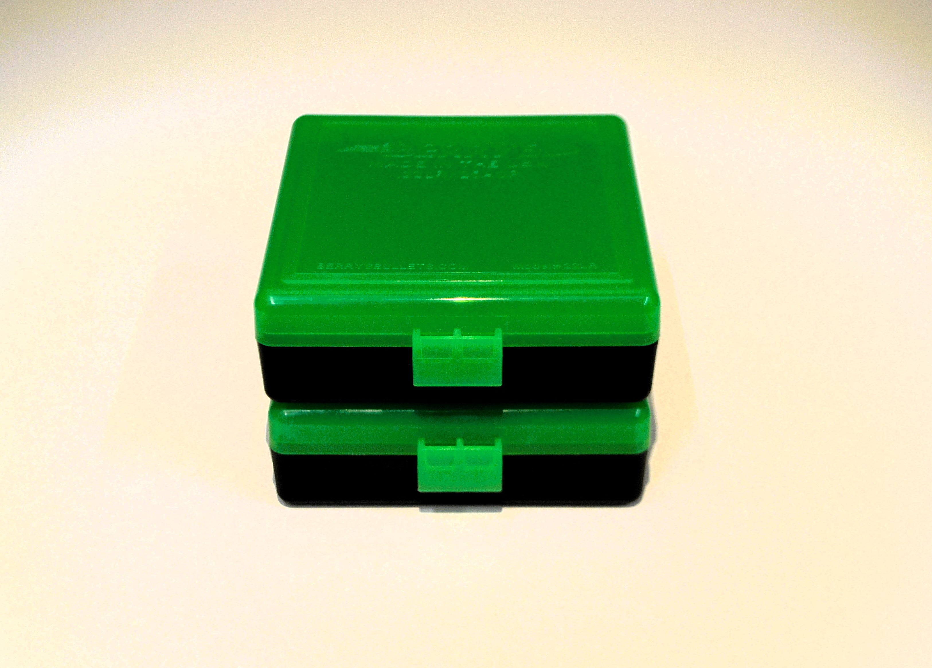 Berry’s 22 LR/.25 ACP Ammo Box – 100 Rd, Zombie Color – 5 Pack Plastic Storage