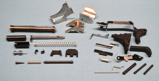 Glock 19 Complete Lower and Upper Parts Kit + Locking Block + Front and Rear Rails w/Pins