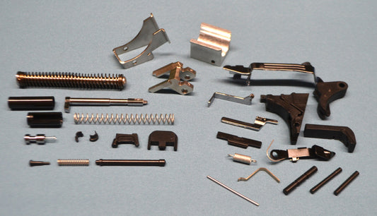Glock 17 Complete Lower and Upper Parts Kit + Locking Block + Front and Rear Rails w/Pins