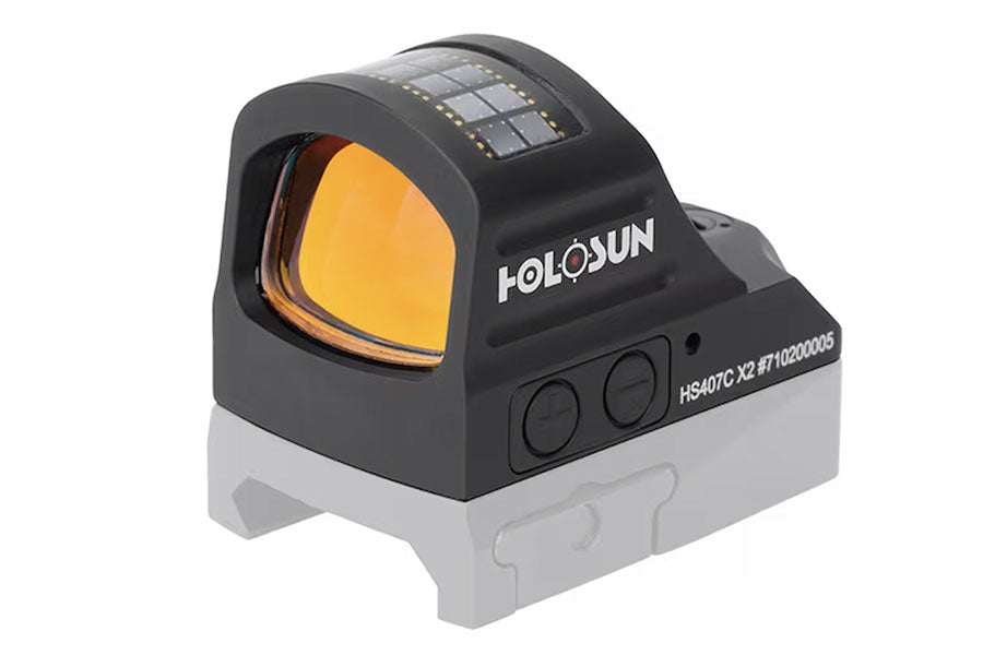 HOLOSUN HS407C-X2 Reflex Sight 1x 2 MOA Red Dot Solar/Battery Powered Matte Black